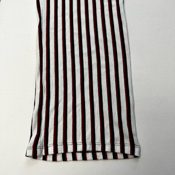 Lefties Womens Pants Navy Red Stripe Mid Rise Elastic Waist Stretch Small - Picture 9 of 11